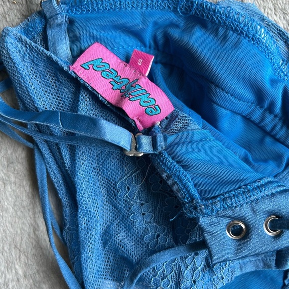 Edikted Blue Lace Bustier Corset Top Small - Picture 3 of 3